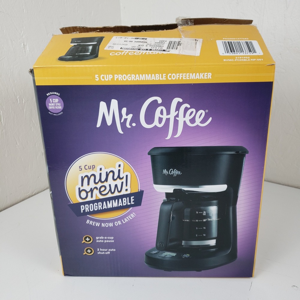 Mr. Coffee 5‎ Cup Programmable Coffeemaker Black Mini Brew BVMC-PC05BL2-NP-001